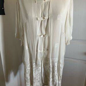 Express Cream Embroidered Women's Top